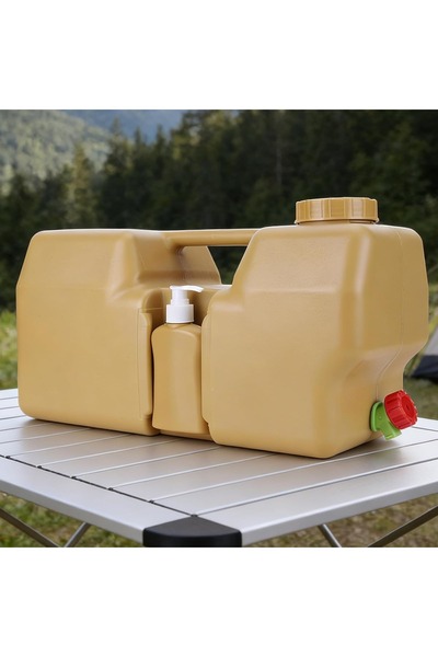 EasyLife 20L Portable Camping Water Tank with Faucet Soap Dispenser Outdoor H...
