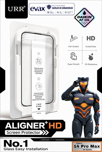 Evax [URR] واقي شاشة زجاجي لهاتف iPhone 14 Pro Max متوافق مع نظام التطبيق الت...