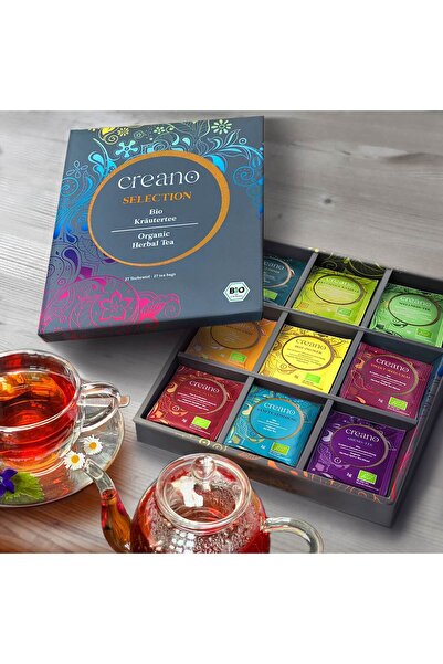 Creano Organic Herbal Tea Gift Top Bottom Set – 27 Tea Bags