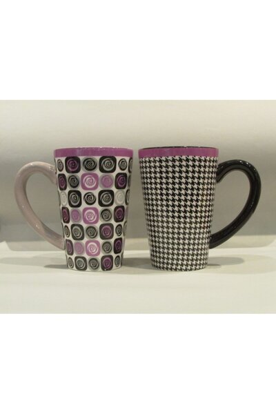Livada cu Ceai Tall Mug Circles Collection Grey with Violet