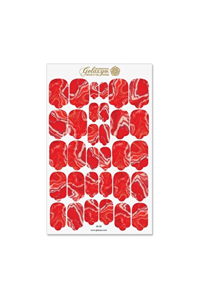 GELAXYO Nail Wraps - W30 - precious marble red