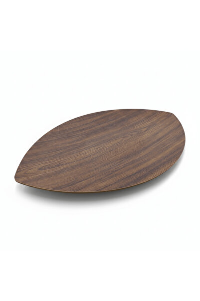 Evelin Large Leaf Serving Tray – 55×33 cm – Wood-Effect Polystyrene