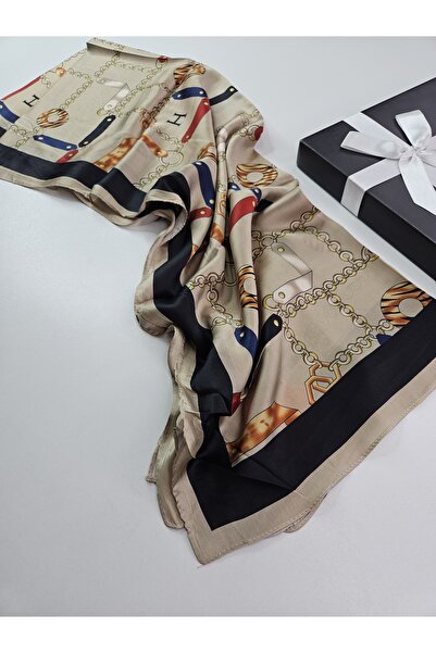 tomrisboutique Luxury Voile Silk Shawl Hijab Foulard Scarf Shawl Chain Patter...