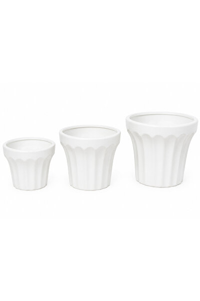 Lacoz 3-Piece Ceramic Plant Pot Set for Indoor & Outdoor Plants – Decorative ...