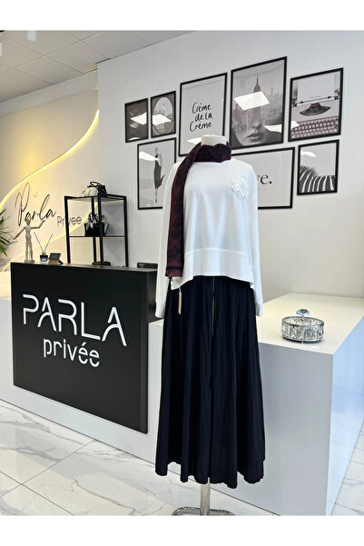 Sentez Fermuarlı Kırıştırma Etek