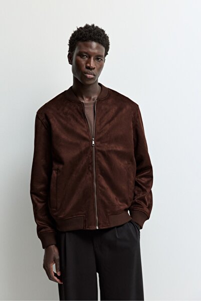 LEFTIES Suni süet bomber ceket