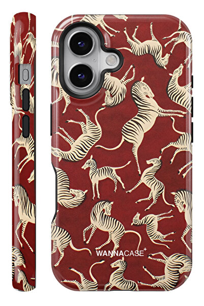 WANNACASE iPhone 17 Crimson Herd Çift Katmanlı Essential Tough Telefon Kılıfı