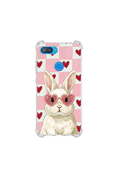PrintiFy Xiaomi Mi 8 Lite ile Uyumlu Pembe Pötikare Serisi Pembe Zıpzıp Tasar...