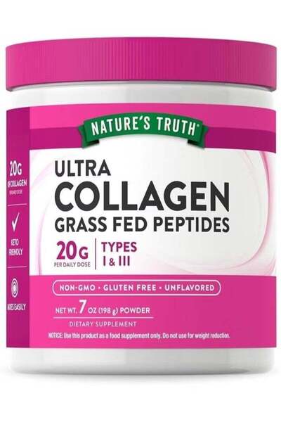 Nature's Truth Ultra Collagen Powder Grass-Fed Peptides Unflavored 198g – Hyd...