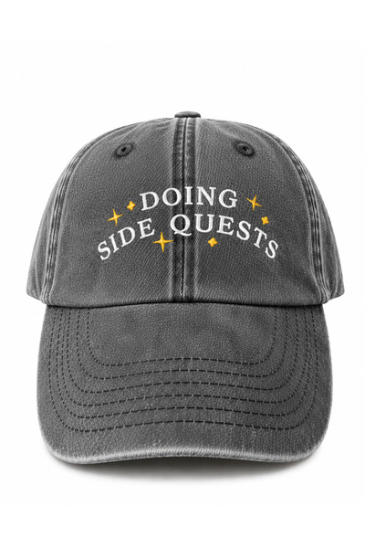 WeavedCo Doing Side Quests (in Side Quests) Written Embroidered Vintage Washe...