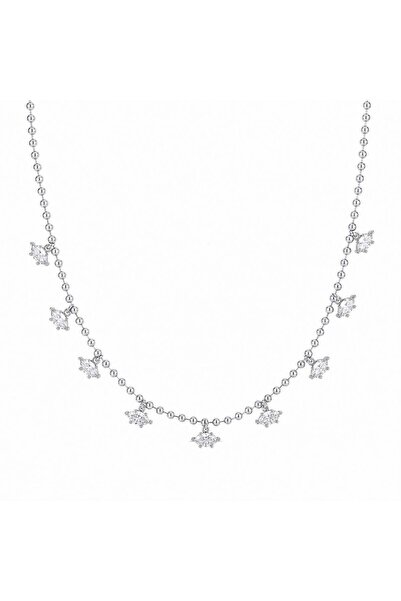 neslyaccessories Marquise Drops Necklace Silver (46+5cm)