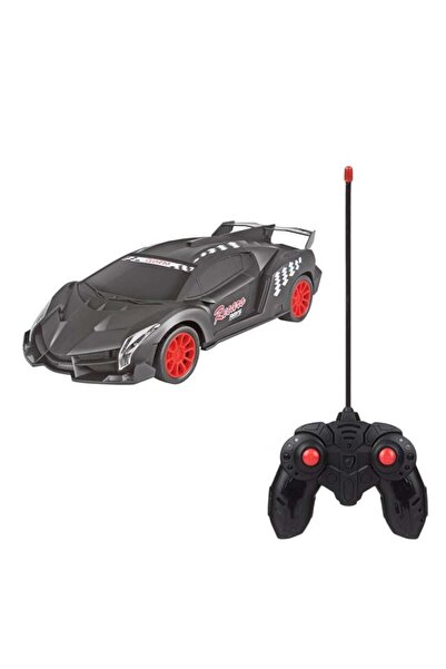 Jumbo Remote control racing car with lights, matte black, 1:16