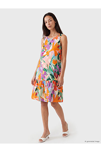 LC Waikiki I Zero Roba Collar Floral Ruffle Dress from Freezen Store