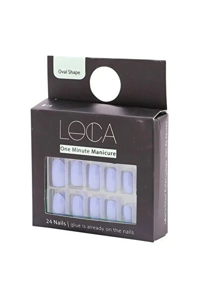 Fa Luca Artificial Nails Self-Adhesive Purple Color Oval Shape 16