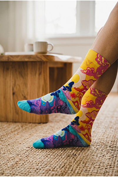 Jollygoody Socks Deniz Kızı desenli bambu çorap unisex bambu nefes alabilen t...