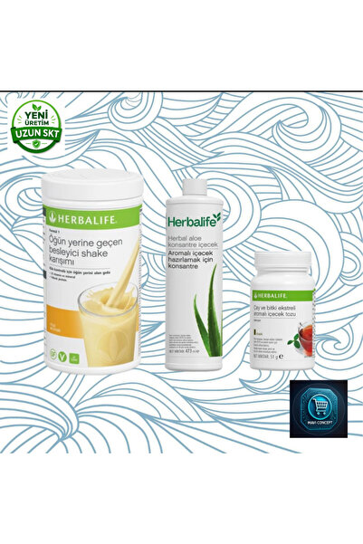 Herbalife مزيج مخفوق مغذي فورمولا 1 500 جرام + مسحوق مشروب بنكهة الشاي ومستخل...