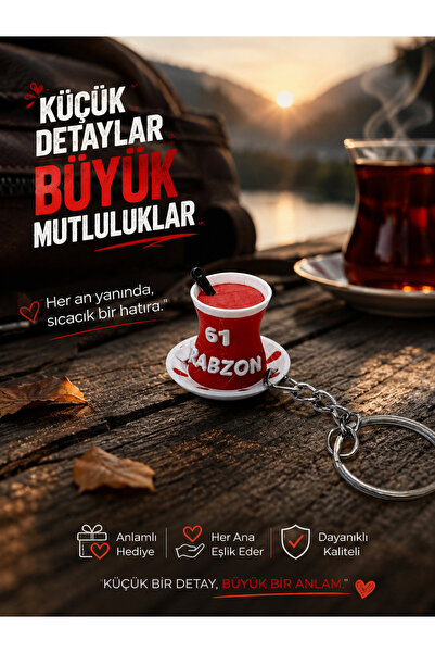 seymen bıçakçılık سلسلة مفاتيح على شكل كوب شاي مصغر من طرابزون 61 - سلسلة مفا...