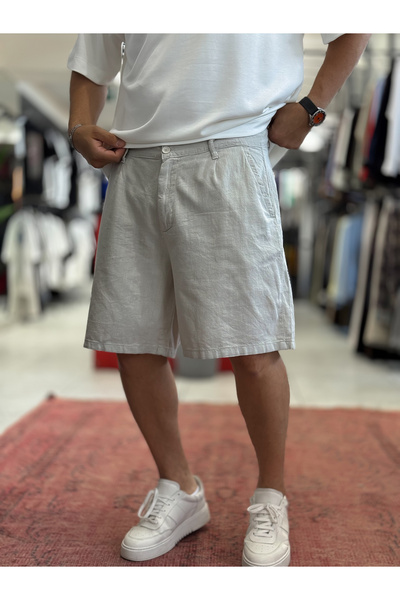 BYBASICMAN Stone Linen Loose Fit Shorts Df-3418