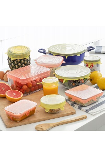InnovaGoods Huse din silicon universale pentru recipiente alimentare, 10 bucăți
