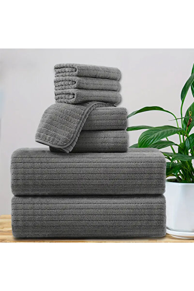 Choice1 8pcs Grey 8 Pcs Bath Towel Set - 4 Washcloths, 2 Face Towels & 2 Bath...