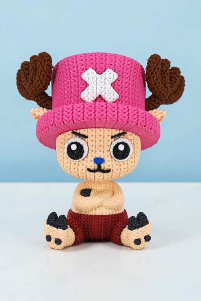Hunga One Piece Tony Tony Chopper Yün Örgü Görünümlü Figür | Masa ve Raf Dekoru