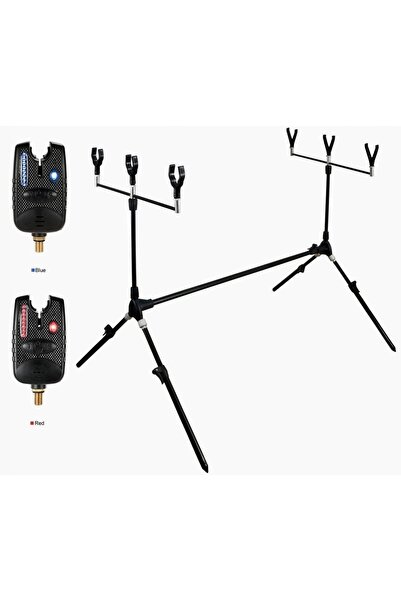 Miracle Fish Stație de pescuit la crap Tri-Rod-Pod + 2x Avertizor electronic ...