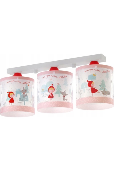 Dalber -Spania Plafonieră cu trei benzi luminoase, Roșu Mic, 3x60W