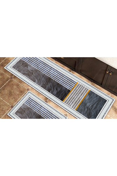 Homeone Σετ 2 αντιολισθητικών χαλάκια (150x60εκ. & 80x50εκ.) CRY50-21