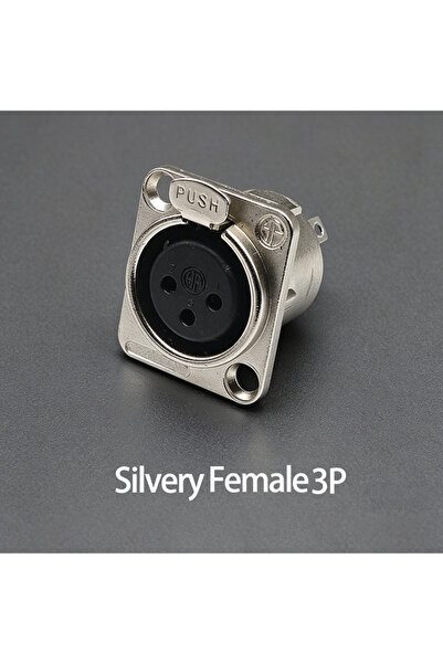 Choice11 3P Silvery F 1PC XLR Audio Cable Connector 3/4/5Pin Professional Mic...