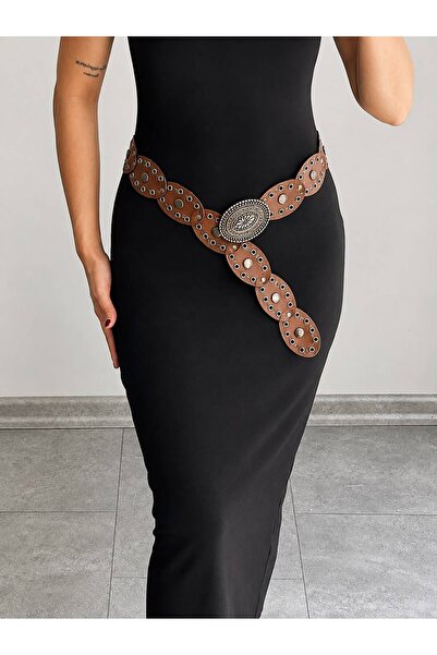 LİA KEMER Lead Metal Vintage Buckle Accessory Cowboy Belt Dress, Pants, Jacke...