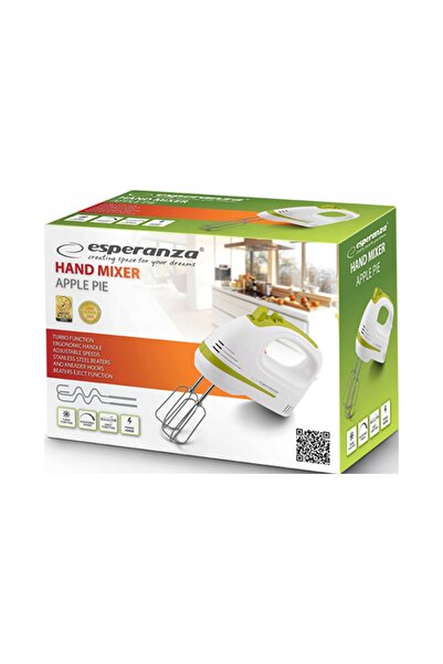 ESPERANZA TEKSTİL Mixer de mână 400W, Aparat de bucătărie, 4 accesorii, Puter...