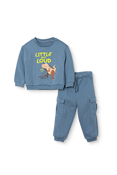 ebebek Hello Baby HelloBaby Erkek Bebek Eşofman Takımı Dinozor Baskılı Bisikl...
