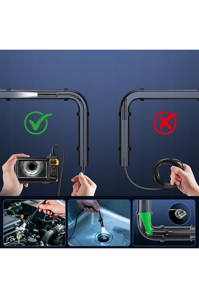 NO BRAND Cameră de inspecție endoscop Full HD 5m IP67 cu ecran LCD, USB și 8 ...