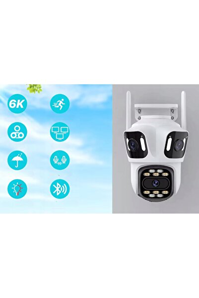 NO BRAND Cameră Triplă WiFi IP Inteligentă de Exterior Rotativă UHD 8MP Zoom ...