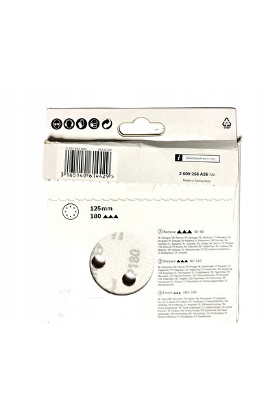 NO BRAND Hârtie abrazivă Bosch cu prindere tip velcro 125mm granulație 180, 5...