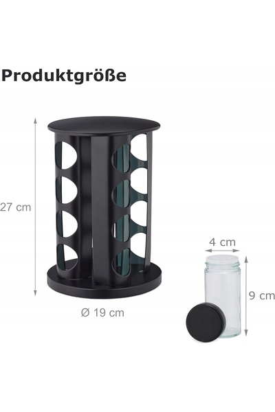 NO BRAND Suport rotativ pentru borcane de condimente, rotund, din oțel inoxid...