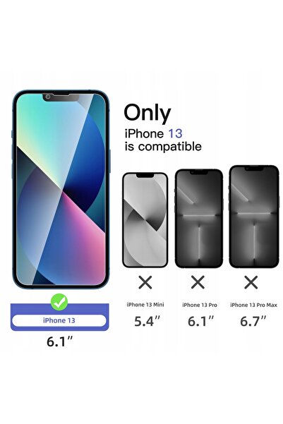 NO BRAND Sticlă securizată pentru iPhone 13 3 bucăți + Sticlă securizată pent...