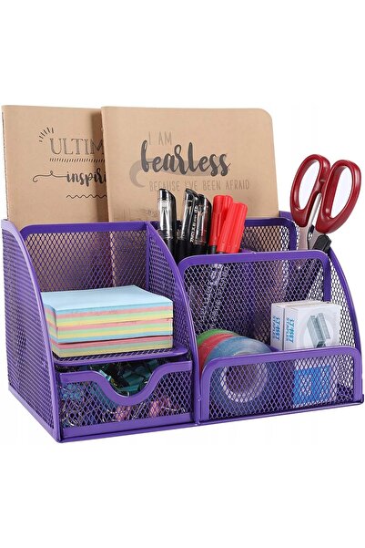 NO BRAND Organizator de birou metalic cu sertar și 7 compartimente pentru div...