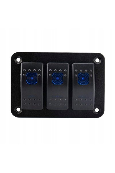 NO BRAND 3x Panou de comutatoare pentru barcă cu LED albastru 12-24V