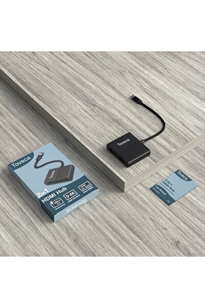 NO BRAND Toveca USB C la 2x HDMI 4k - Hub USB C 4k 60hz