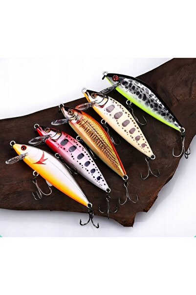 NO BRAND Set de voblere universale scufundătoare Mino 7cm 10g - Cutie cu 5 bu...