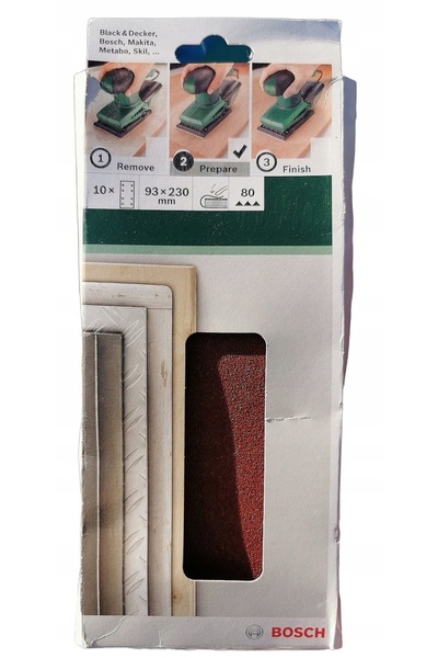 NO BRAND Hârtie abrazivă Bosch 93x230mm P80 Prepare 10 bucăți