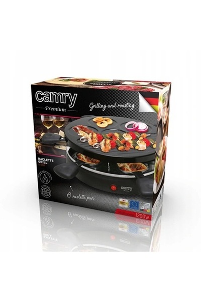 Camryn's Grătar electric raclette de masă cu 6 tigăi 1200W