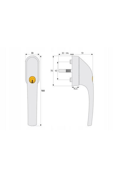 NO BRAND Abus Fg300 Mâner de fereastră cu cheie, Alb (0029503)