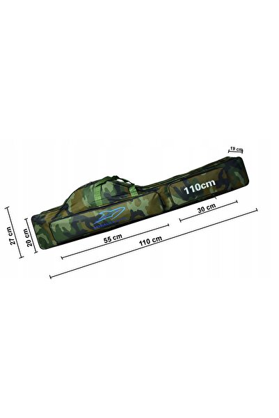 NO BRAND Husă pentru lansete de pescuit cu 3 compartimente, 110 cm, ranforsată