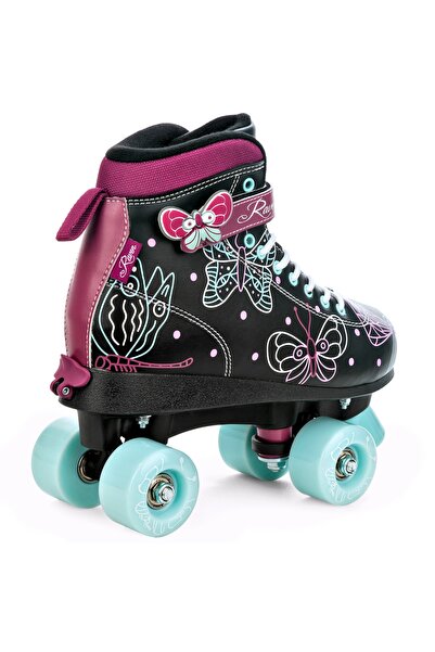 NO BRAND Patine cu rotile Raven Amelia negre 35-38 reglabile