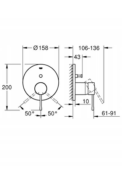 Grohe Baterie monocomandă Essence pentru două ieșiri de apă 24058A01