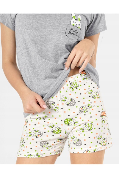 NO BRAND Pijamale subțiri de damă, set din bumbac, tricou și pantaloni scurți...