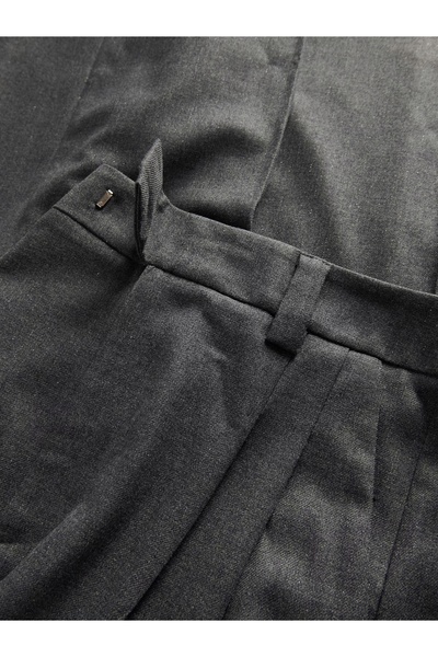 NO BRAND Pantaloni clasici gri, lungi, cu croială largă, cu buzunare, XL