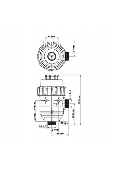 NO BRAND Filtru de apă din inox cu robinet de închidere tip cot 32mm